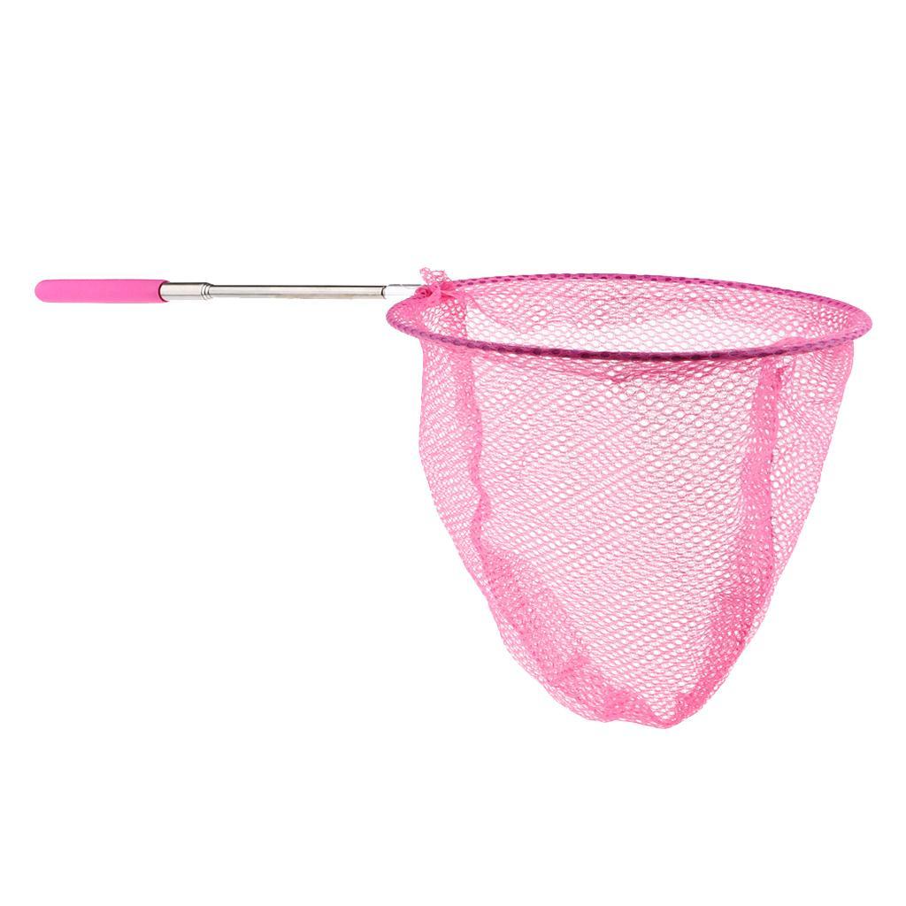 2x Kids Pond Fishing Telescopic Butterfly Bug Catcher Pink