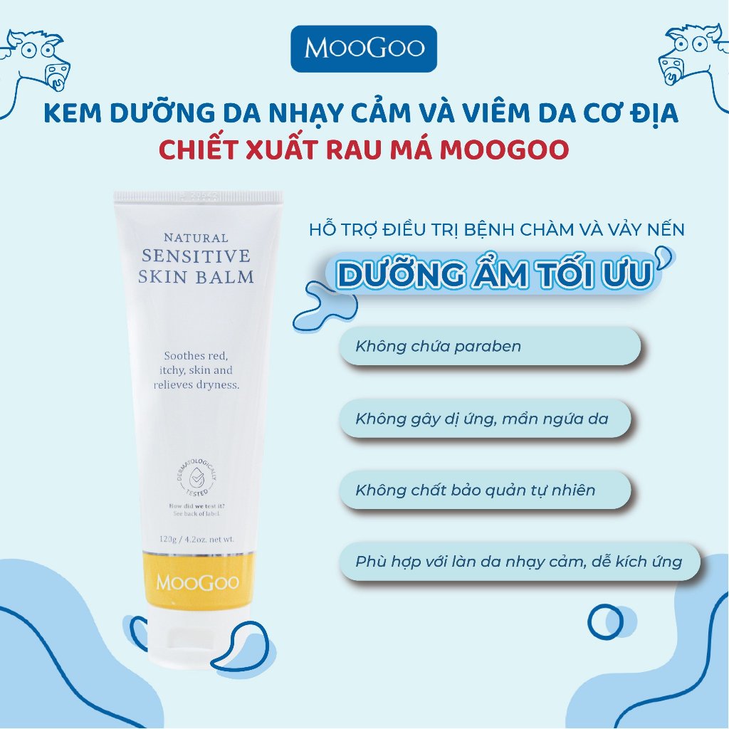 Kem bôi viêm da cơ địa, vảy nến, chàm sữa em bé, da nhạy cảm chiết xuất rau má MooGoo thương hiệu nội địa Úc thuần chay
