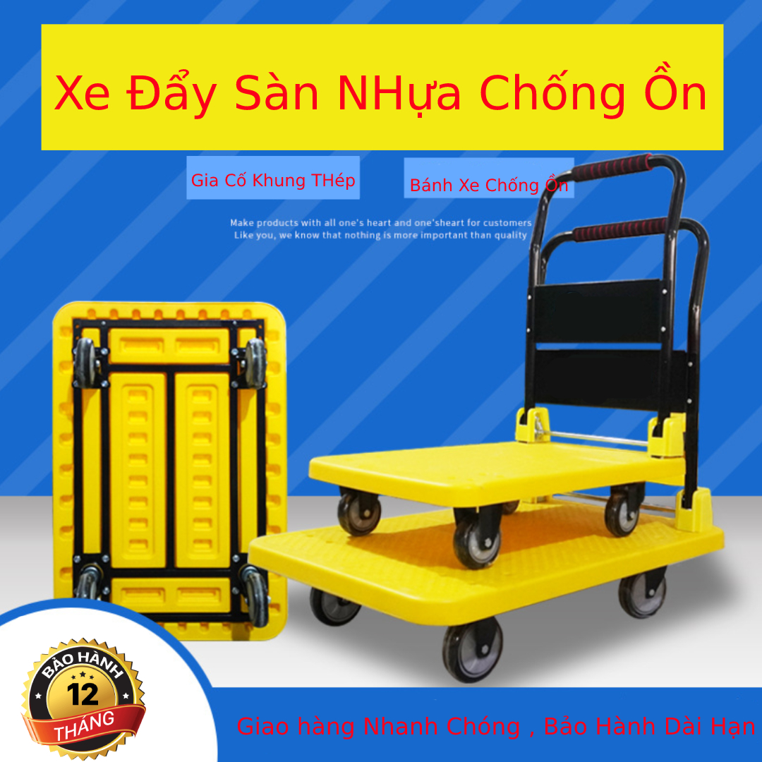 Xe Kéo Sàn Nhựa Khung Thép Trọng Tải 200kg CHất Lượng Cao