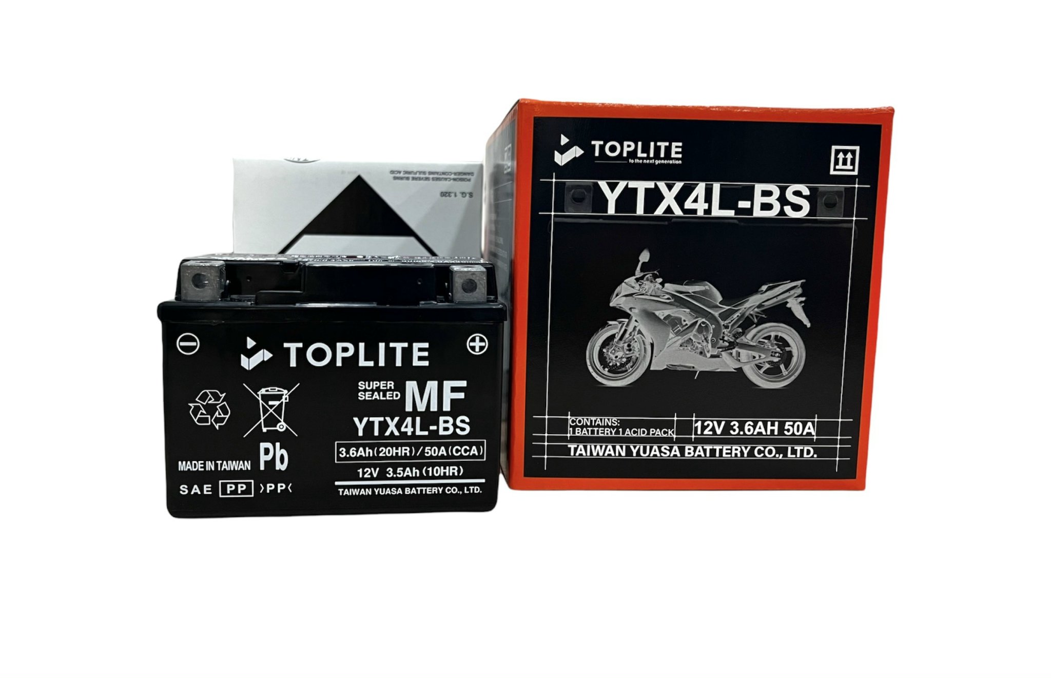 Ắc quy Toplite xe máy YTX4L-BS (12V - 3.5AH)