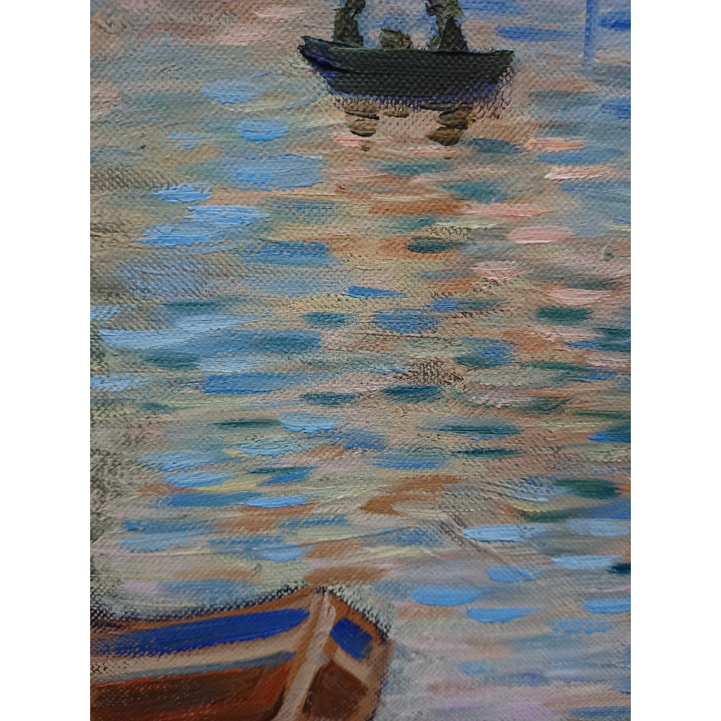 Tranh Sơn Dầu Vẽ Tay 30x40cm - Mặt Trời Mọc (Monet)