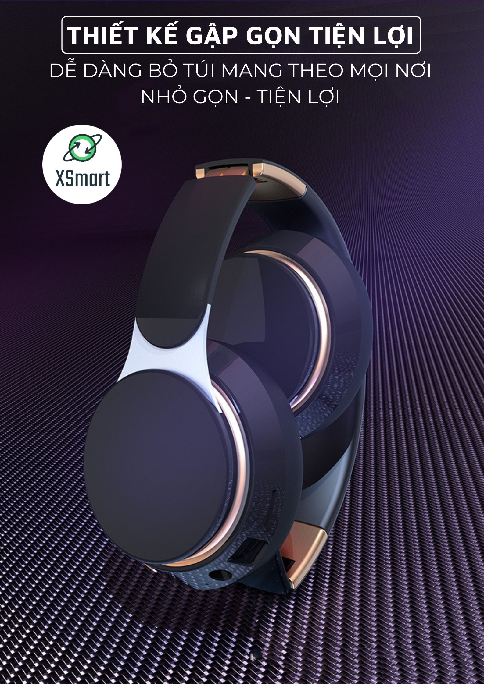 Tai Nghe Headphone Chụp Tai Không Dây Bluetooth X-Bass Âm Thanh Nổi Nghe Nhạc, Chơi Game-Hàng Chính Hãng