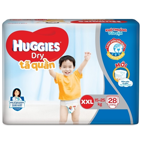 Tã Quần Huggies Drysize XXL28 (28 miếng - dành cho bé 16-25kg)