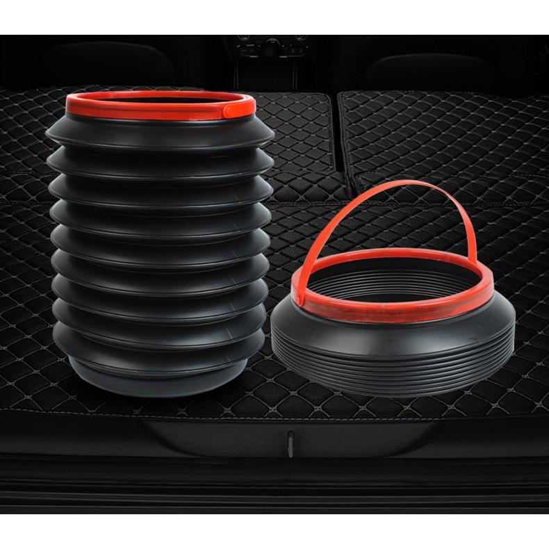 Thùng gấp gọn mini để rác co giãn trên ô tô - dùng để chứa đồ ăn, rác, đồ dùng kích thước vừa và nhỏ