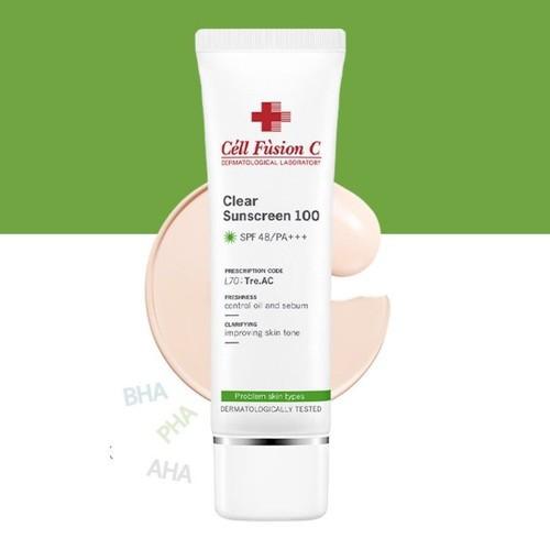 Kem Chống Nắng Kiểm Soát Dầu &amp; Nhờn Mụn Cell Fusion C Clear Sunscreen 100 SPF48/ PA+++ 50ml