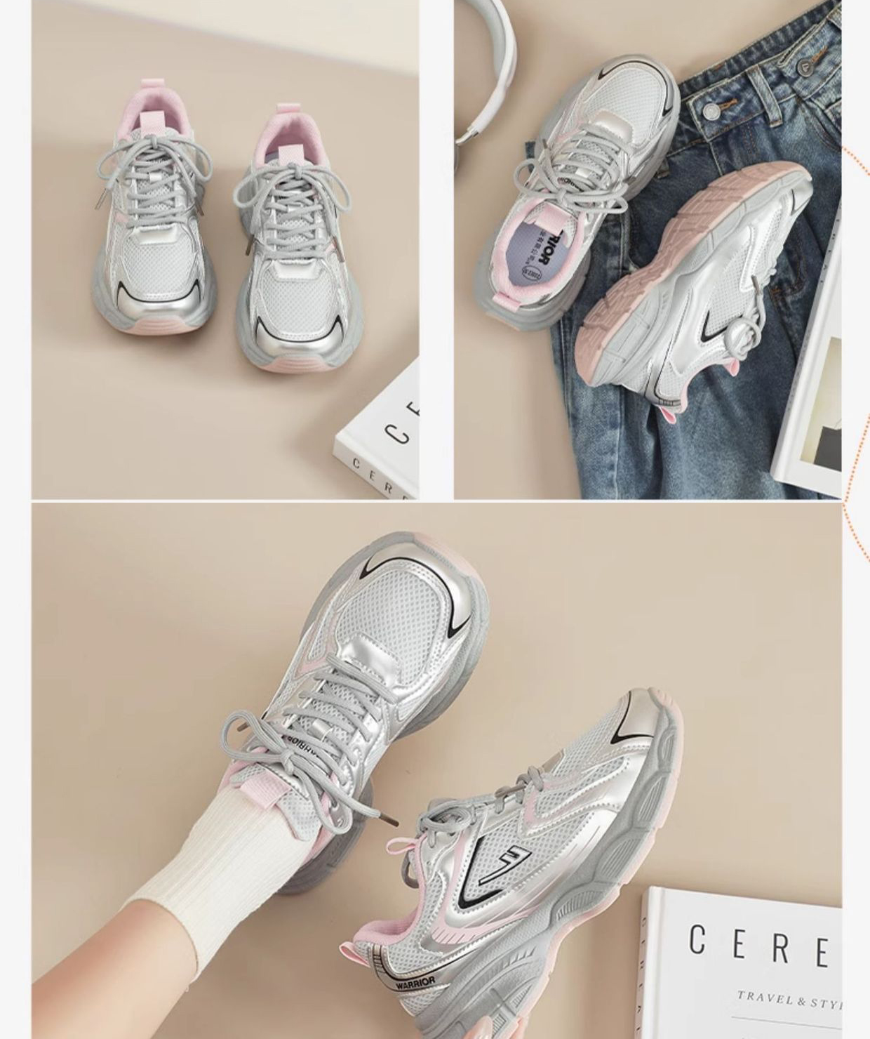 Giày thể thao nữ đế êm nhẹ, thoáng khí đế cao su đúc, chống trơn trượt hạn chế mòn  – GNU2102