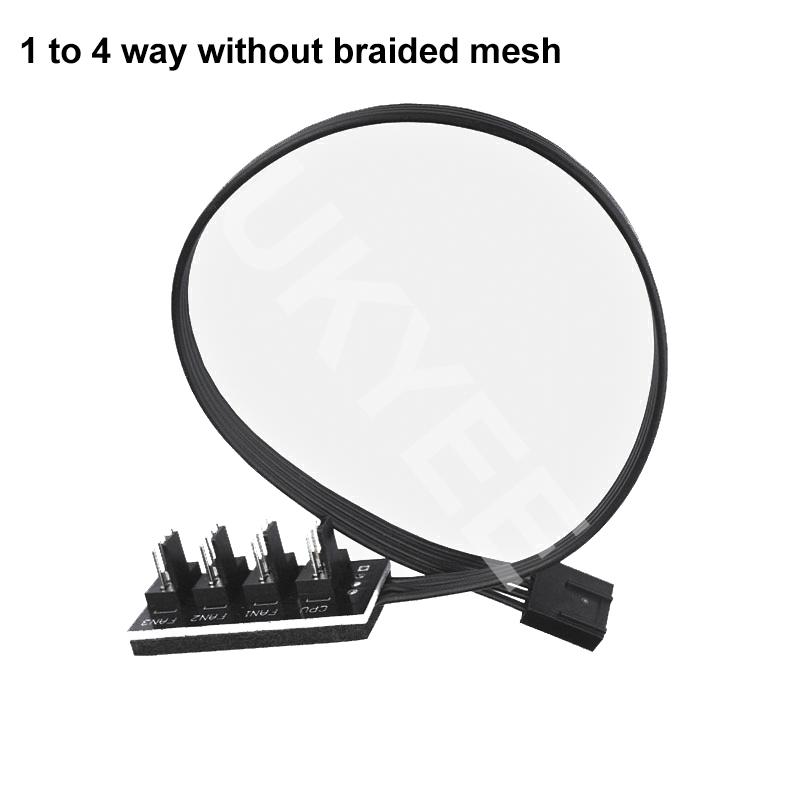 UKYEE PWM Fan Hub, PC CPU Cooling 4 PIN/3PIN Fan Power Cable Hub Splitter Adapter Desktop Computer Cooler Case Fans 1 to 5 Way