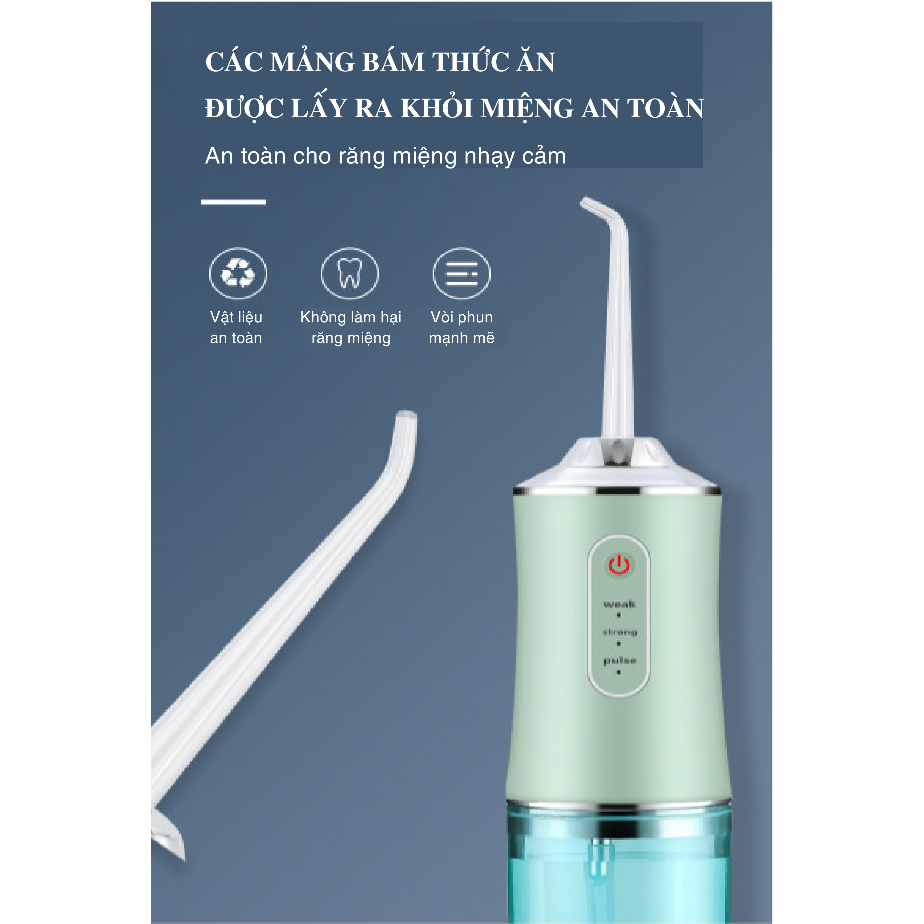 Tăm Nước Cầm Tay vệ sinh răng miệng cực sạch công nghệ Châu Âu, hạn chế tối đa các bệnh răng miệng DRU - Hàng Chính Hãng
