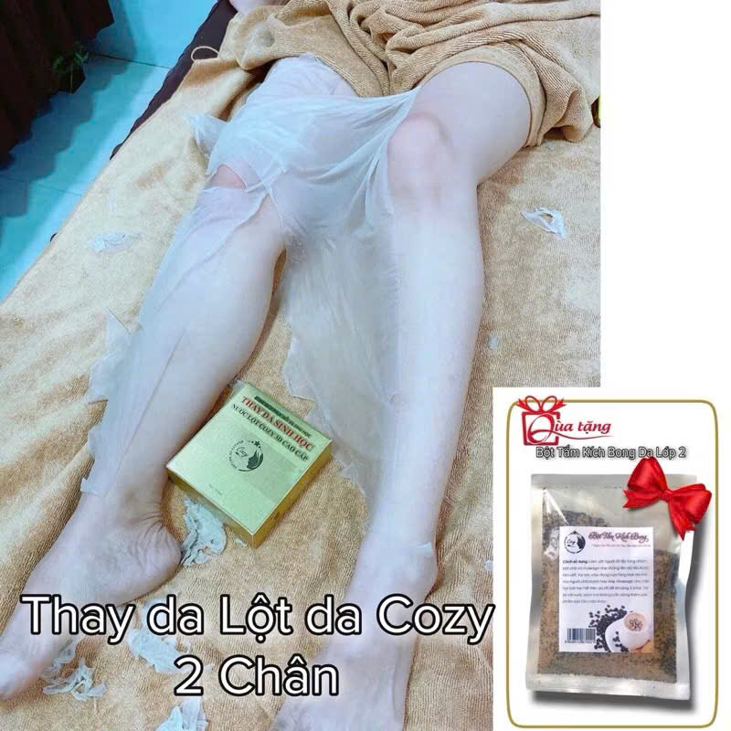 Thay da sinh học Cozy - Nước Lột Cozy 3D Cao Cấp - SET 2 CHÂN  [Gift] Bột Kích Bong Lần 2, Kem Kích Bong