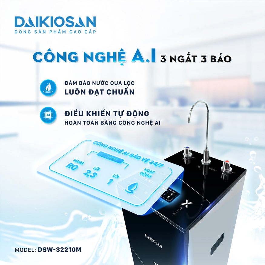 Máy lọc nước X-Guard RO NÓNG NGUỘI in 2D Daikiosan DSW-32210M [ Giao hàng, lắp đặt miễn phí tại nhà ]