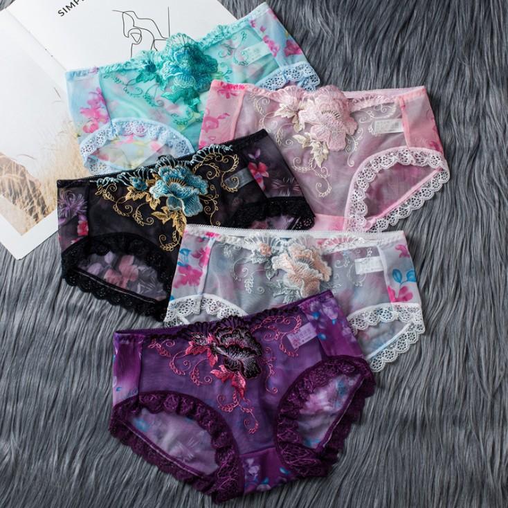 Combo 4 quần lót ren thêu hoa sexy gợi cảm