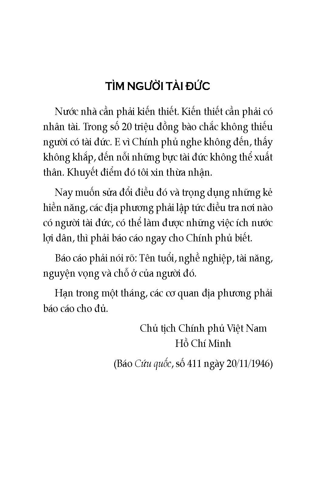 Tấm Gương Bác - Ngọc Quý Của Mọi Nhà - Tìm Người Tài Đức