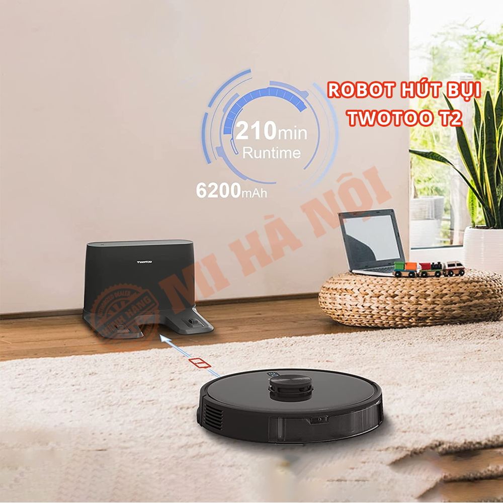 Robot hút bụi, lau nhà thông minh Xiaomi Twotoo T2 – Lực hút vô địch 8000Pa Hàng chính hãng