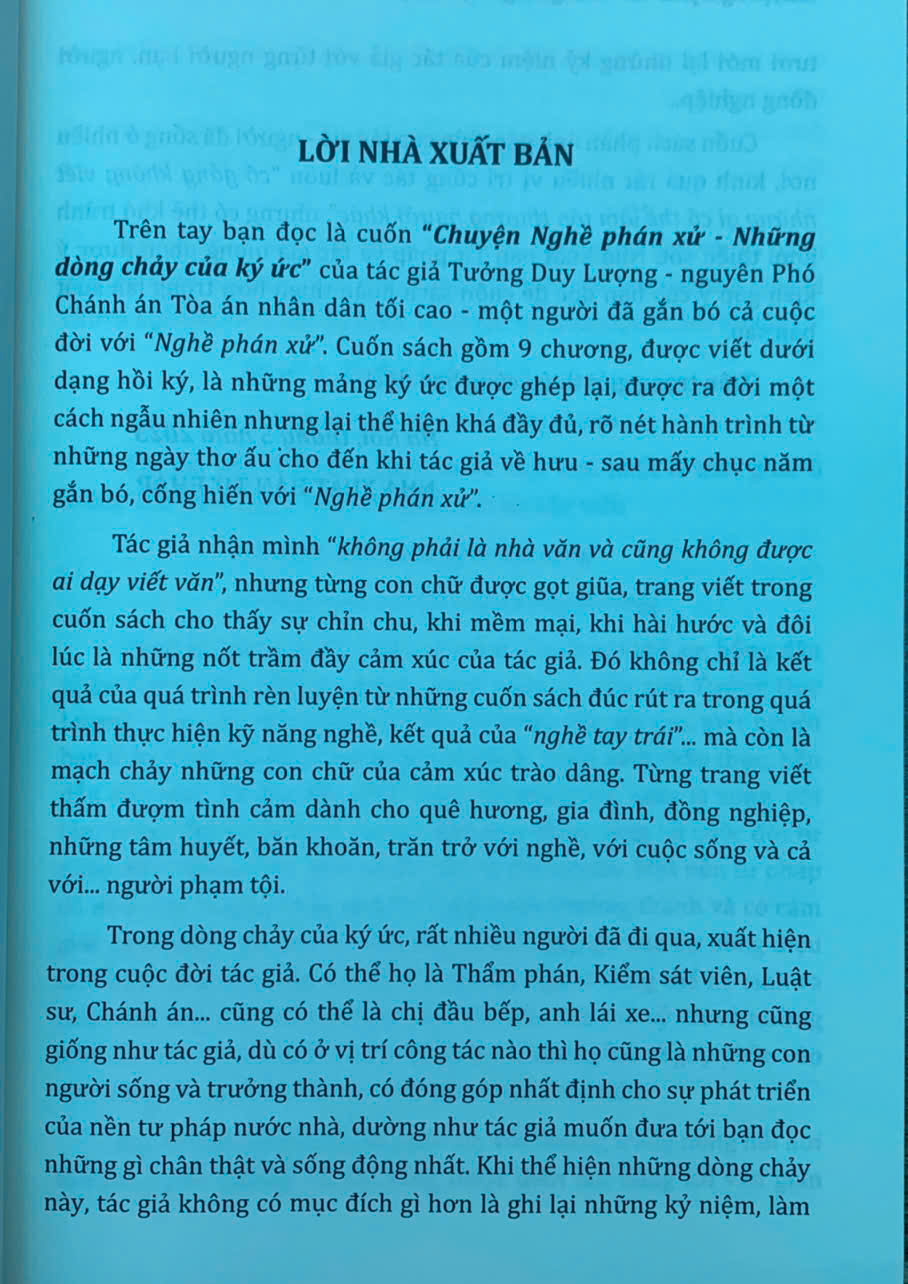 Chuyện nghề phán xử- những dòng chảy của ký ức