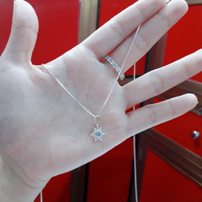 Dây chuyền bạc liền mặt đính đá YN JEWELRY