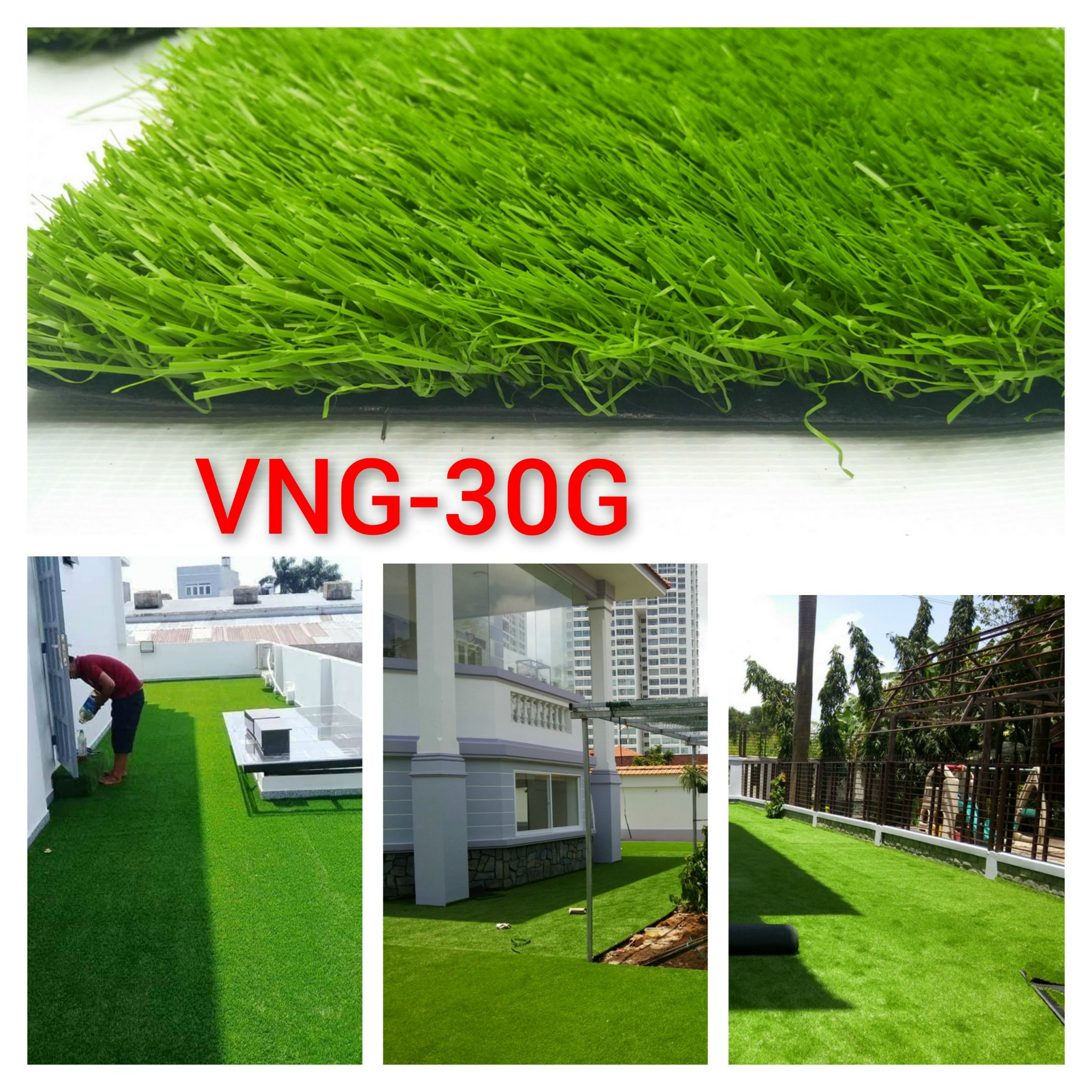 Combo 8m2 cỏ 3cm, đế tốt, sử dụng ngoài trời, sợi cỏ chống UV, phai màu, mục sợi
