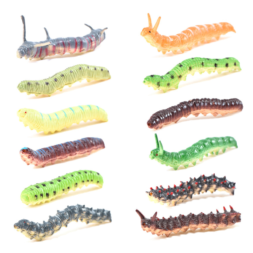 Bộ đồ chơi 12 con sâu mô hình nhựa 7cm nhiều màu