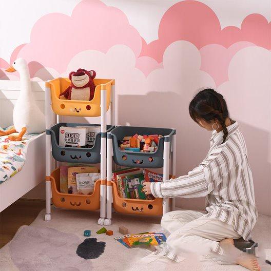 Kệ gấu Hokori Việt Nhật đựng đồ đa năng - Kệ Nhựa hình gấu 2,3 tầng có bánh xe di chuyển tiện lợi