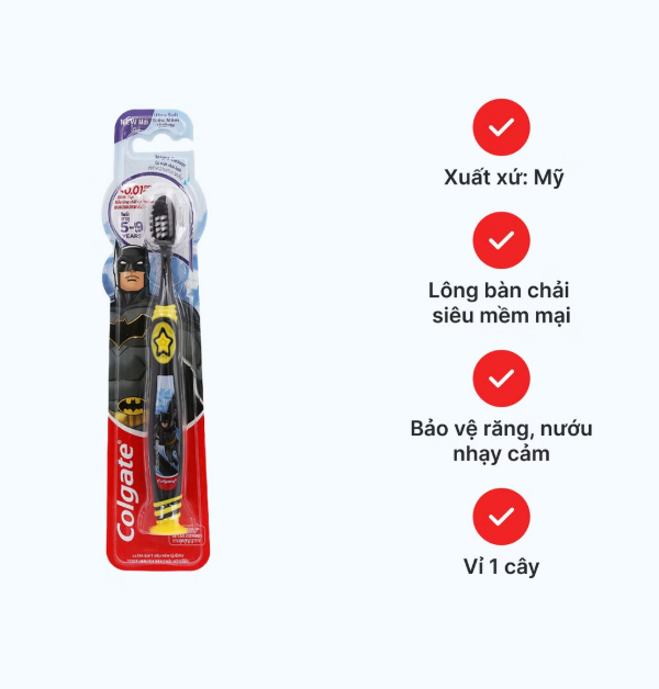 Bàn Chải Đánh Răng COLGATE Batman Cho Bé Trai