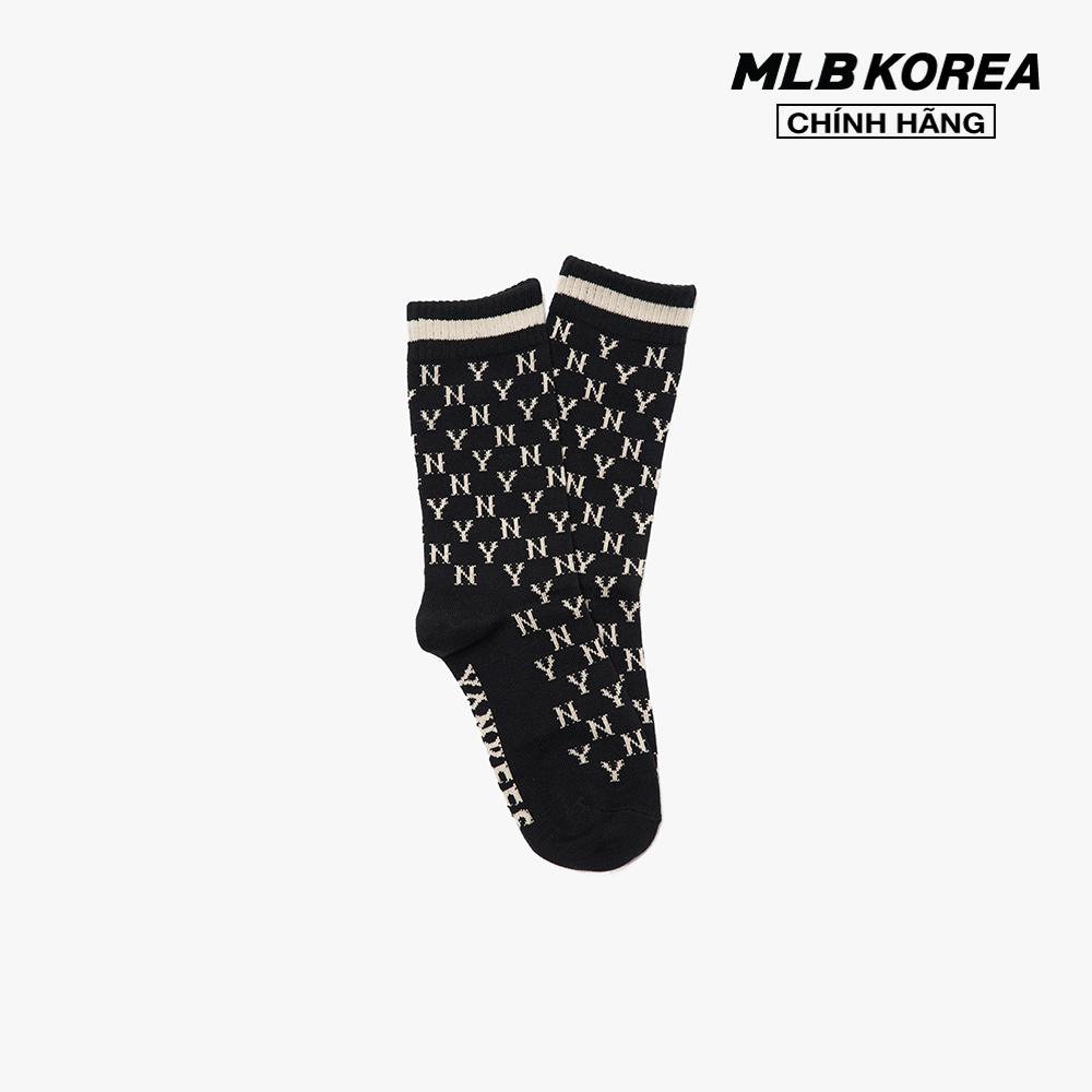 MLB - Vớ cổ cao Monogram Stripe 3ASOL0416-50BKS