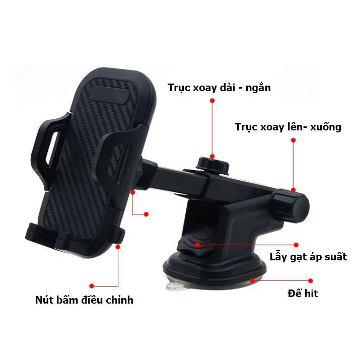 Giá đỡ điện thoại hình chữ nhật dán bàn, taplo ô tô - Giá đỡ điện thoại xe hơi cốc hút chân không siêu chắc gắn kính xe