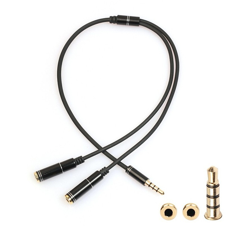 Dây Chia Loa 3.5mm 1 Ra 2- Jack 2 Cáp Chia Audio 2 Cổng 3.5mm 3 Khứa