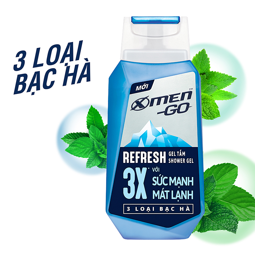 Sữa tắm X-Men Go REFRESH 3 Loại Bạc Hà 370G