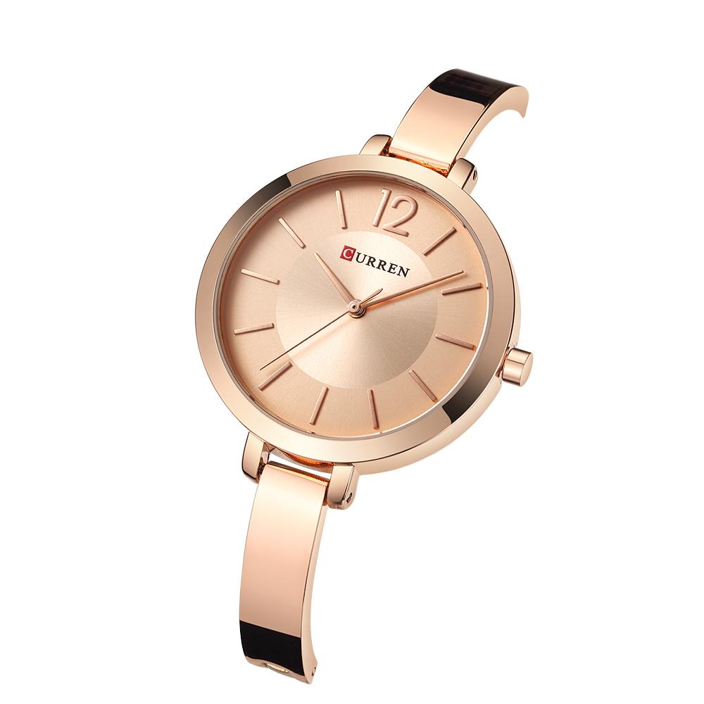 Đồng hồ đeo tay Quartz Movement Món quà đơn giản cho phụ nữ CURREN 9012