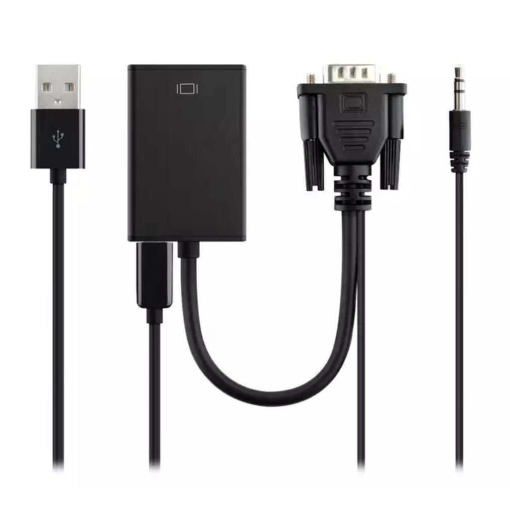 Cáp chuyển đổi tín hiệu từ VGA sang HDMI có âm thanh kèm theo cáp Micro USB