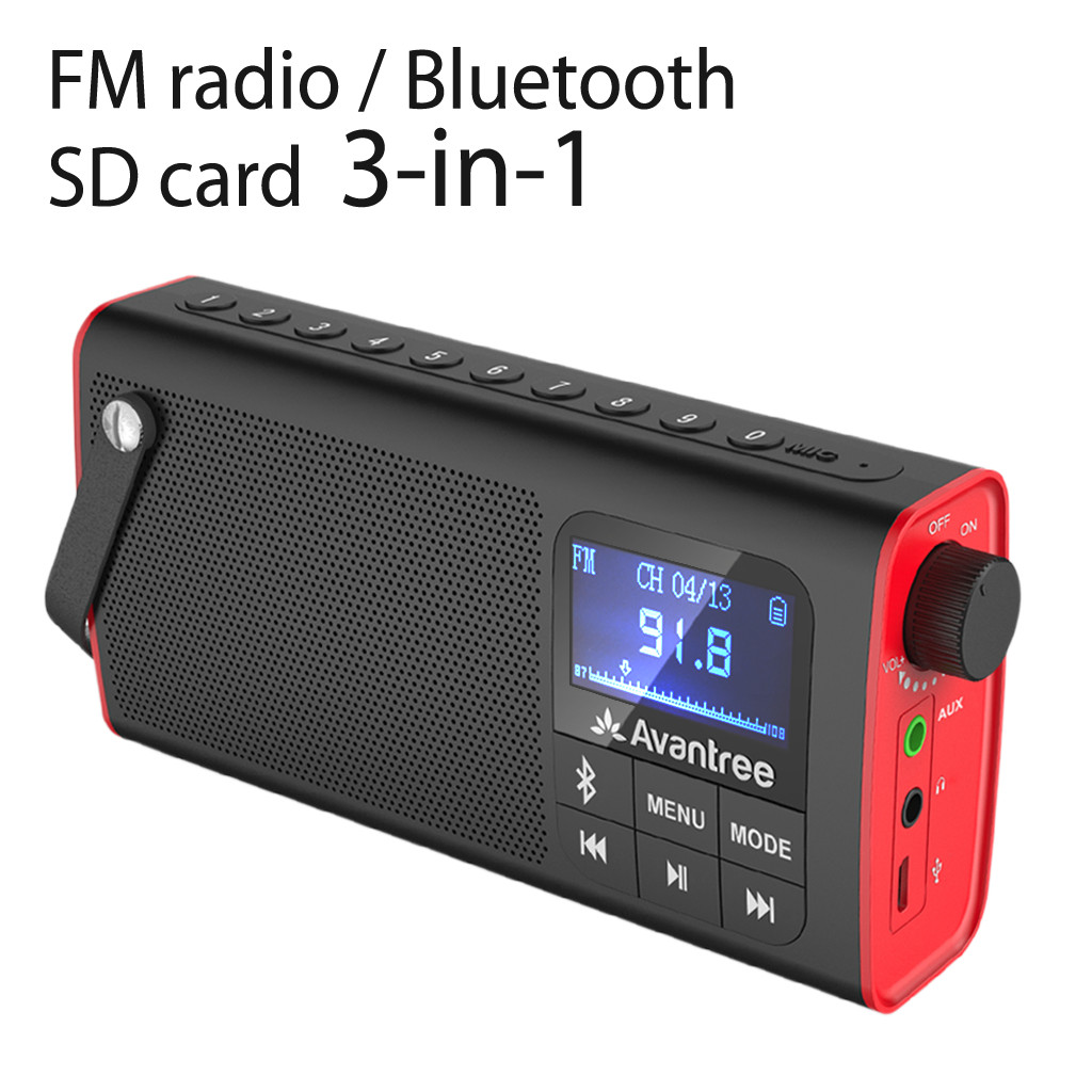 Loa Bluetooth mini kiêm đài FM - AVANTREE SP850 - A2023  - Hỗ trợ jack cắm tai nghe, khe cắm thẻ nhớ, thời gian chơi nhạc 10h, thời gian dùng Radio lên đến 20h - Hàng Chính Hãng