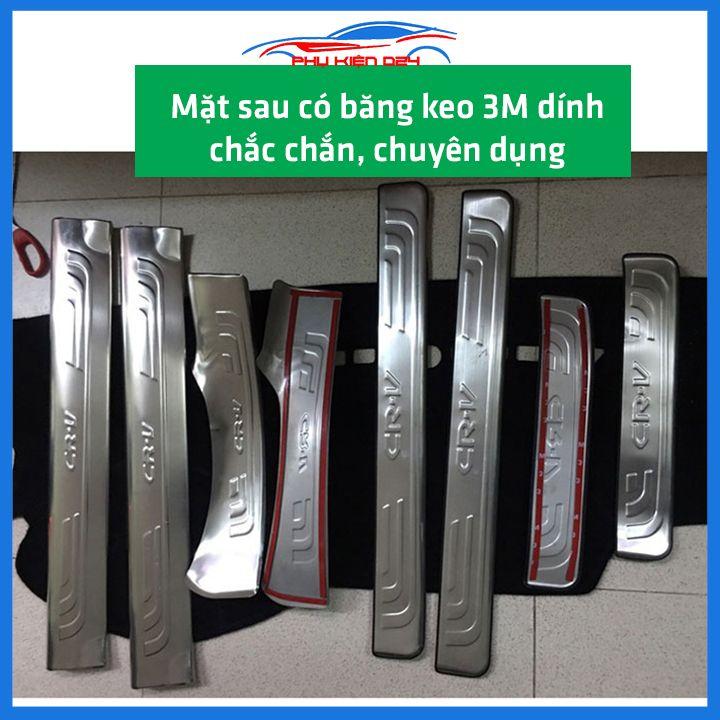 Bộ ốp bậc cửa trong ngoài nẹp bước chân CRV 2014-2015-2016 Inox chống trầy trang trí xe