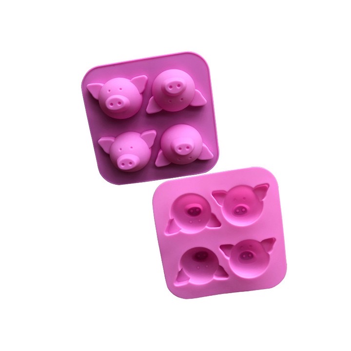 Khuôn silicon 4 mặt heo