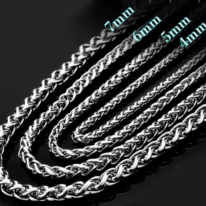 Dây chuyền nam titan cao cấp thời trang rẻ inox thép không gỉ kiểu bông dừa trangsucpt 4mm PTDCNA173