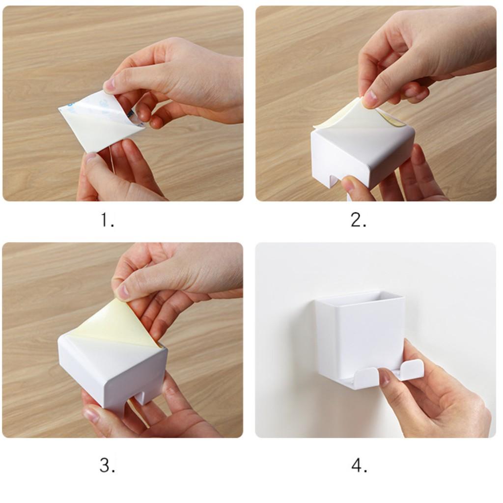 Kệ Sạc Điện Thoại, treo remote, đựng đồ cá nhân treo tường tiện dụng