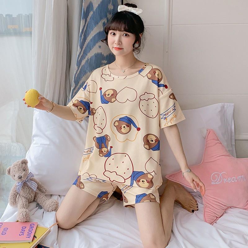 Bộ đồ bầu đùi chất thun sữa mềm mát có chun chỉnh mặc bầu và sau sinh BĐC835