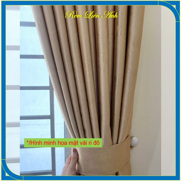 Rèm ri đô ngăn phòng, che cửa sổ giá rẻ - Màu vàng kem họa tiết hoa hồng