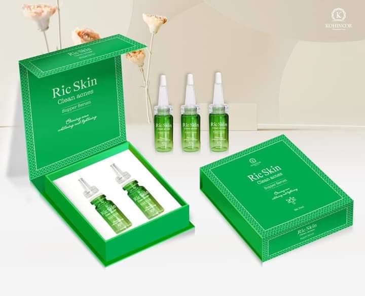 Combo ngừa mụn : Viên Uống Ric Skin Cleannes và Supper Serum Ric Skin Clear Accnes