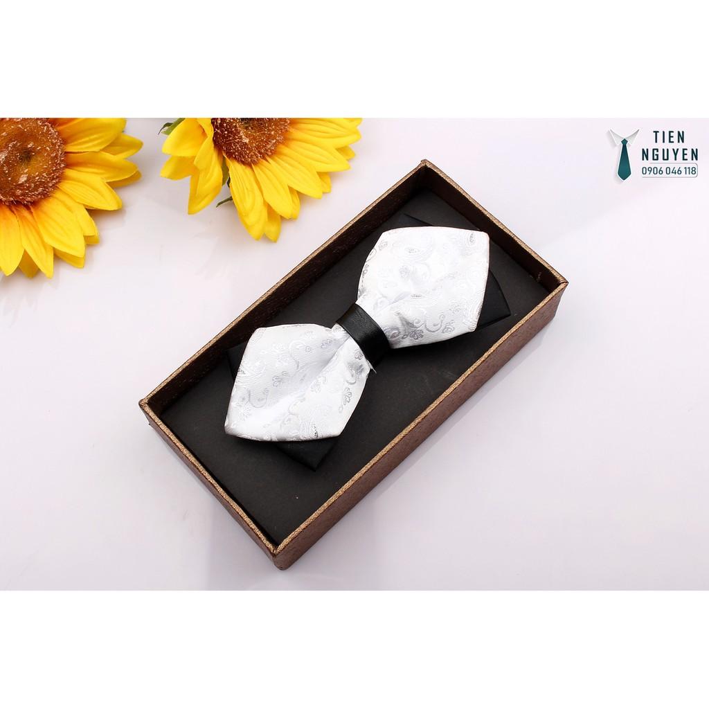 Nơ Đeo Cổ Nam - Nơ Cánh Nhọn Màu trắng