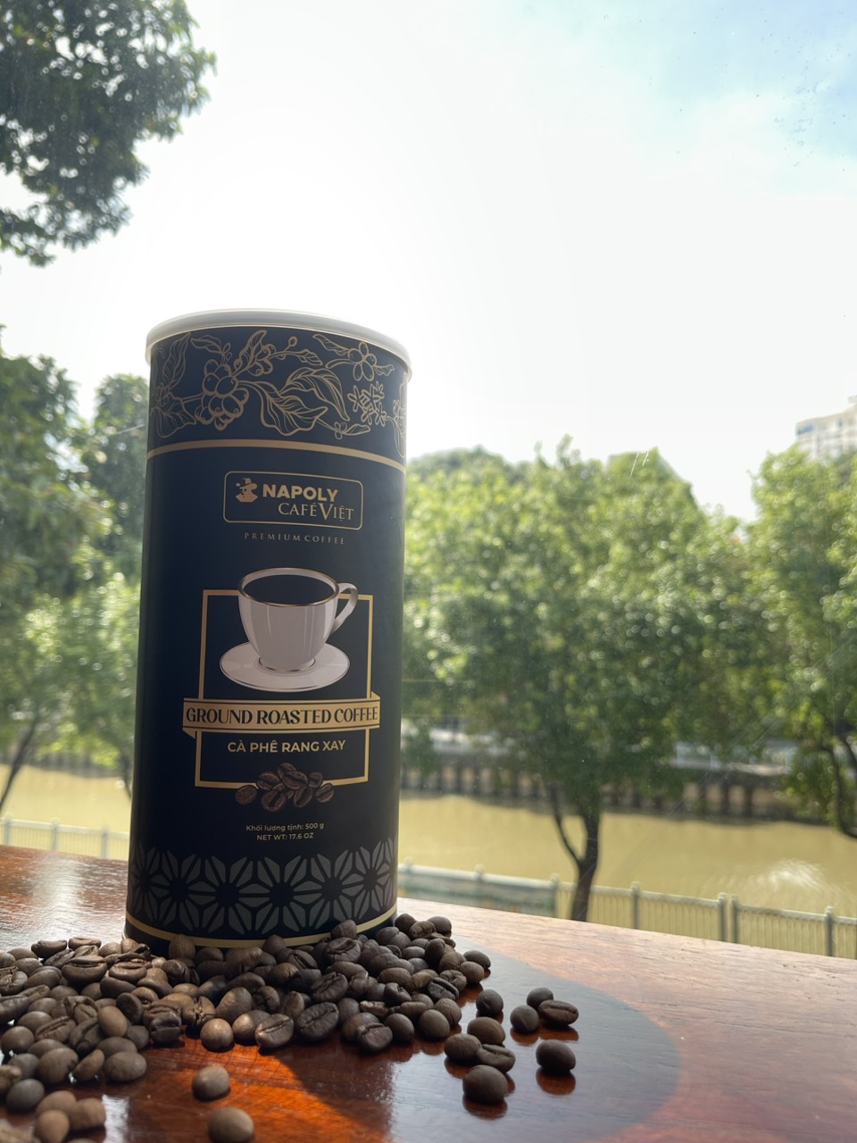 Cà phê cao cấp từ Arabica/Robusta Cầu Đất Rang Xay Napoli Premium Coffee 500g/lon - Cafe sạch, Vị Chua Thanh, Hậu Ngọt Dịu