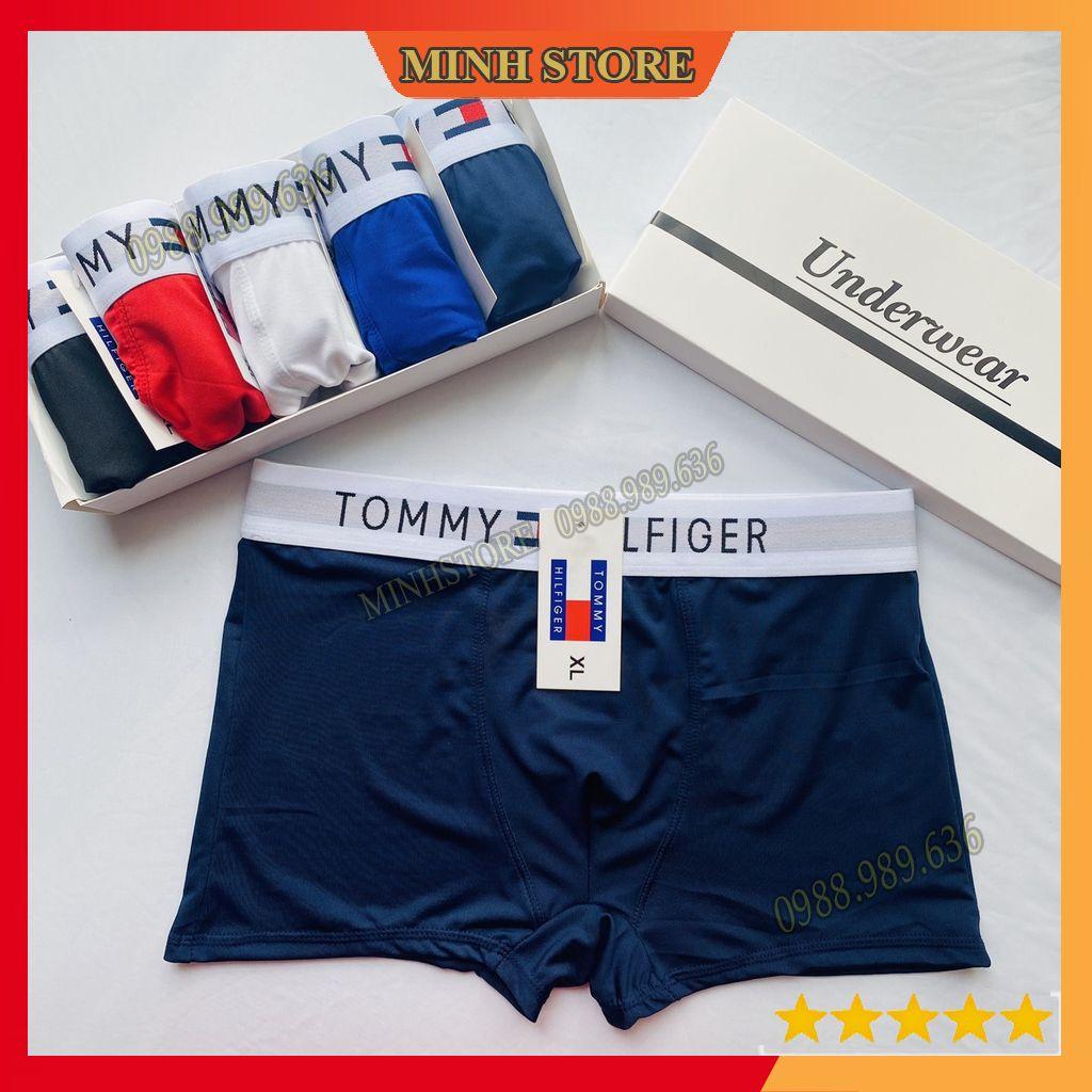 COMBO 4 Quần lót nam boxer thun lạnh cao cấp, quần sịp đùi nam boxer co dãn 4 chiều SD04 (Che tên) - MS66