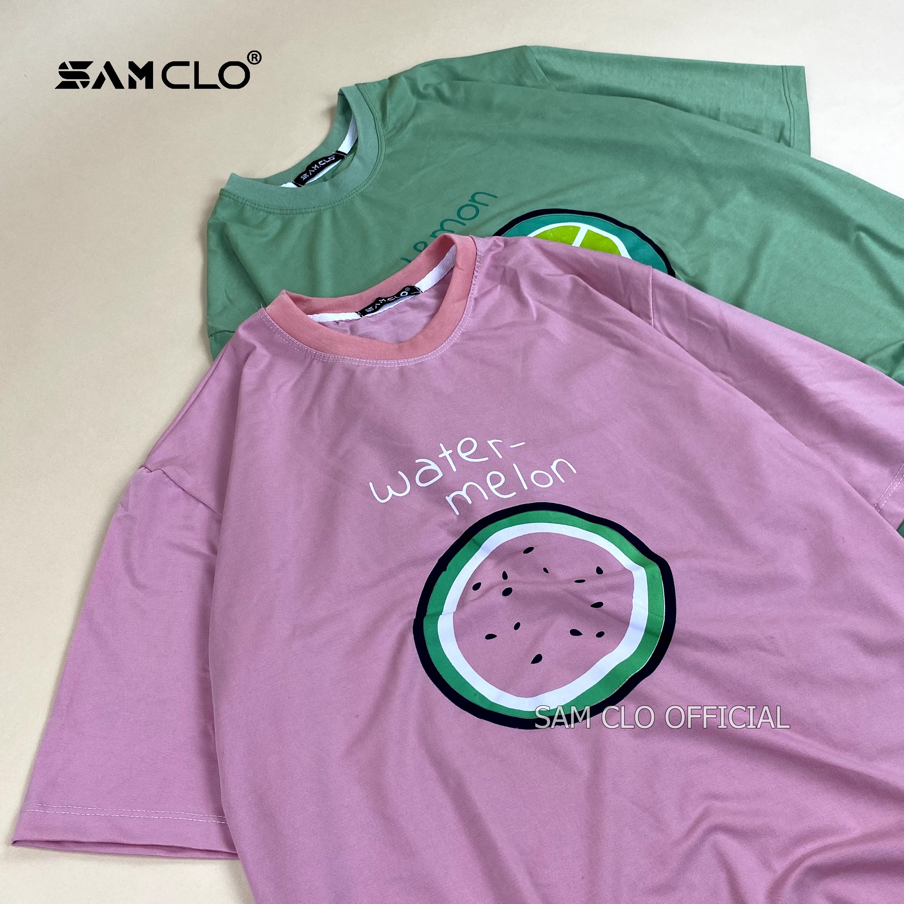 Áo phông tay lỡ freesize Unisex thun form rộng in hình trái cây
