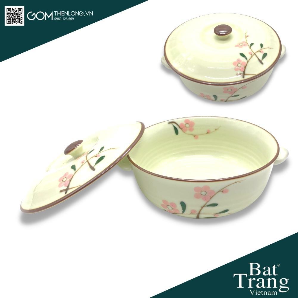 Bộ Bát Đĩa Cao Cấp Đào Hồng - Bát Đĩa Bát Tràng Loại 1 - Gốm Thiên Long