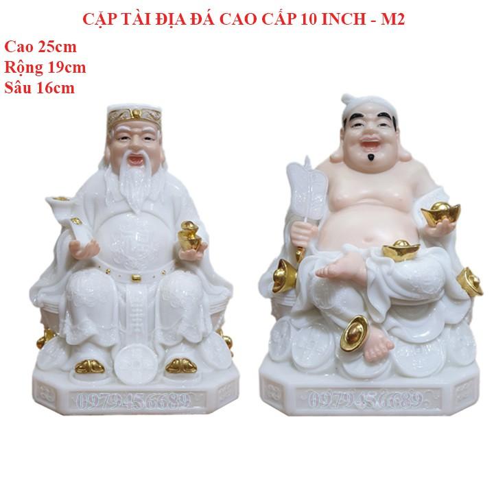 Cặp tượng thần tài ông địa đá cao cấp 10 inch - M2