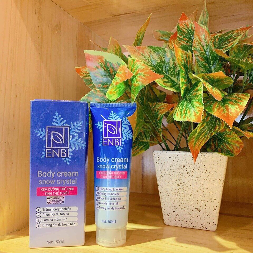 Body Cream kem dưỡng thể enbi tinh thể tuyết trắng da toàn thân Nari bật tone ngay sau 7 ngày sử dụng không bết dính không bờ vân kem cung cấp độ ẩm dưỡng da căng bóng mịn màng khỏe từ sâu bên trong tuýp 120 ml