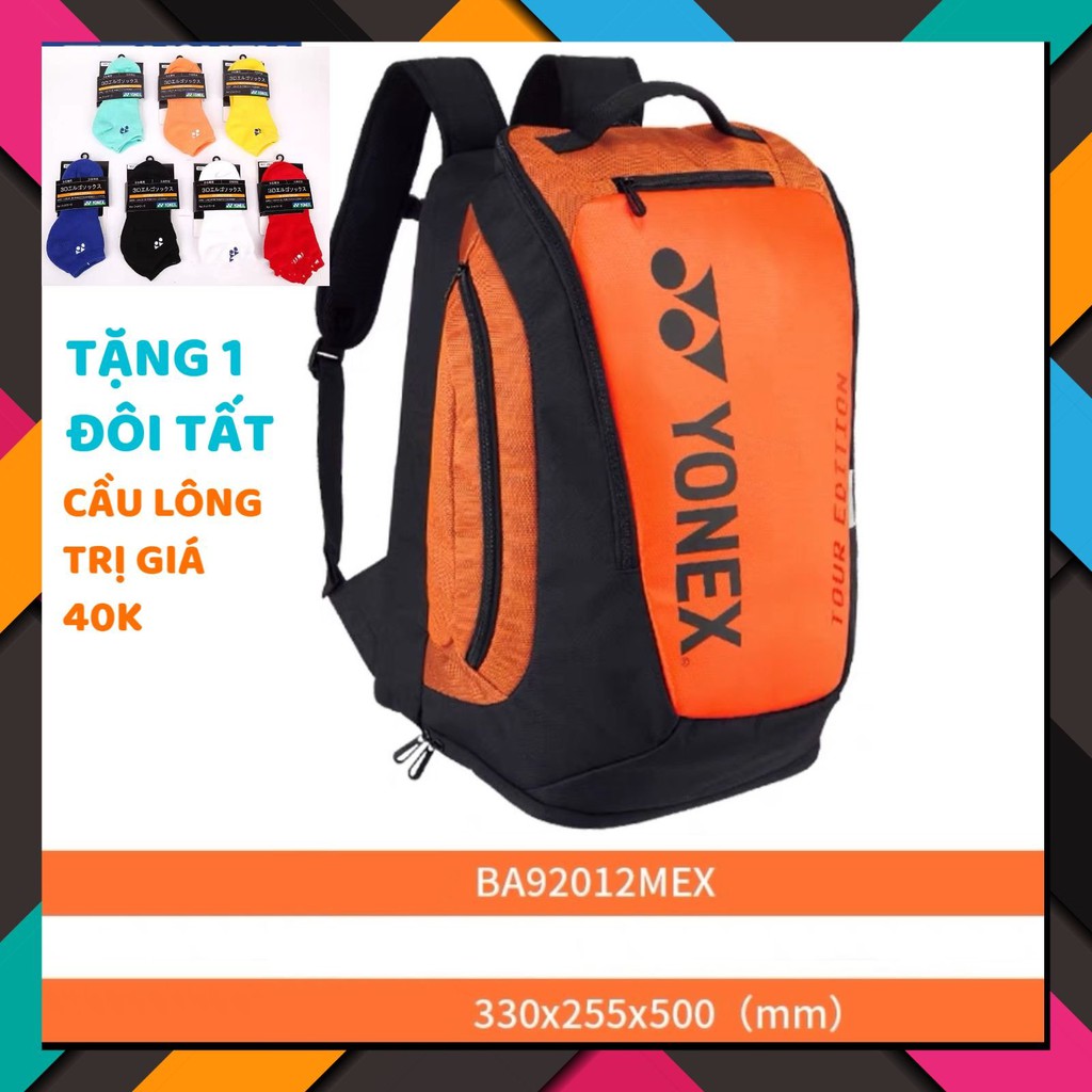 [Mẫu mới] Balo cầu lông yonex BAG 92012, phom cứng cáp, có ngăn đựng giày vợt riêng, chuyên dụng cầu lông