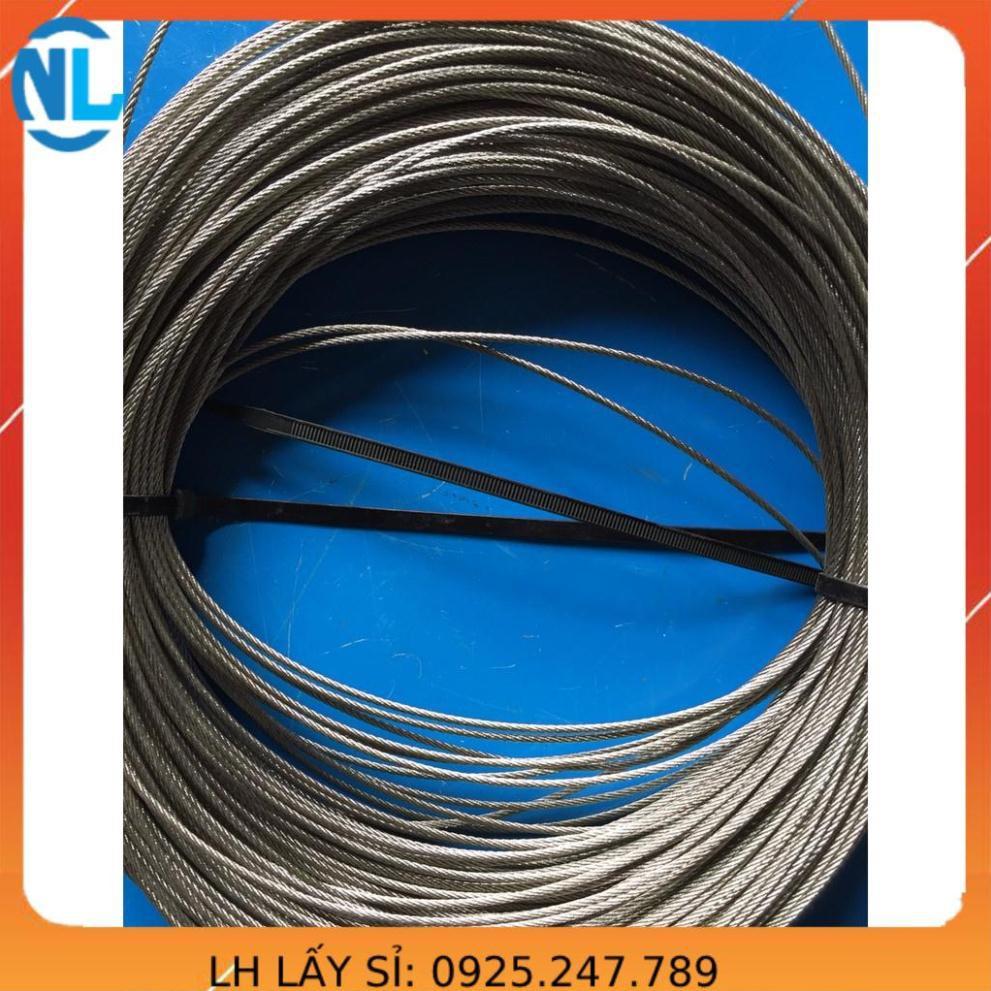 Dây cáp inox chuẩn 304 (2 ly x 50m). dây phơi quần áo. dây phơi đa năng không han rỉ