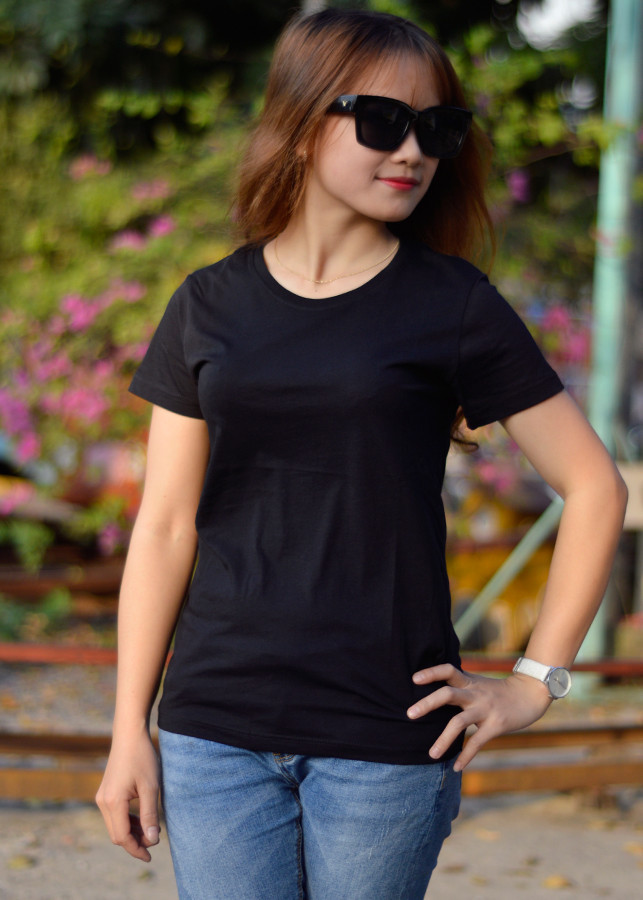 Siêu giảm giá. Áo thun nữ thoát nhiệt Nhật Bản Goking, form ôm eo, chất liệu tự nhiên 100% cotton thấm hút mồ hôi tốt. Áo phông trơn nữ hàng hiệu cao cấp