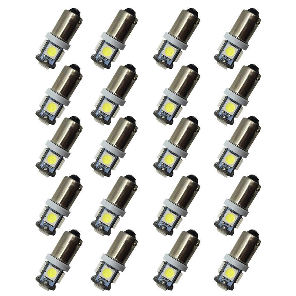 20x White BA9S 5050 5SMD Car Dash Dome Map Reading Rear Trunk LED Light Bulb Low Power Consumption