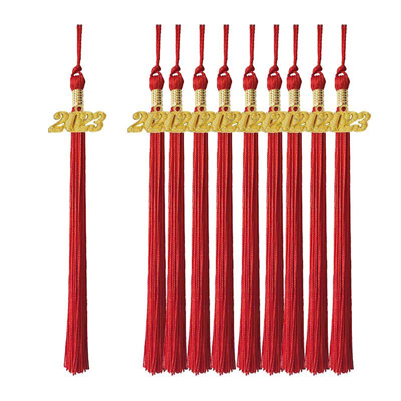 10Pcs 2023 Graduation Cap Tassels Single Color 15 inch for Party Accessories