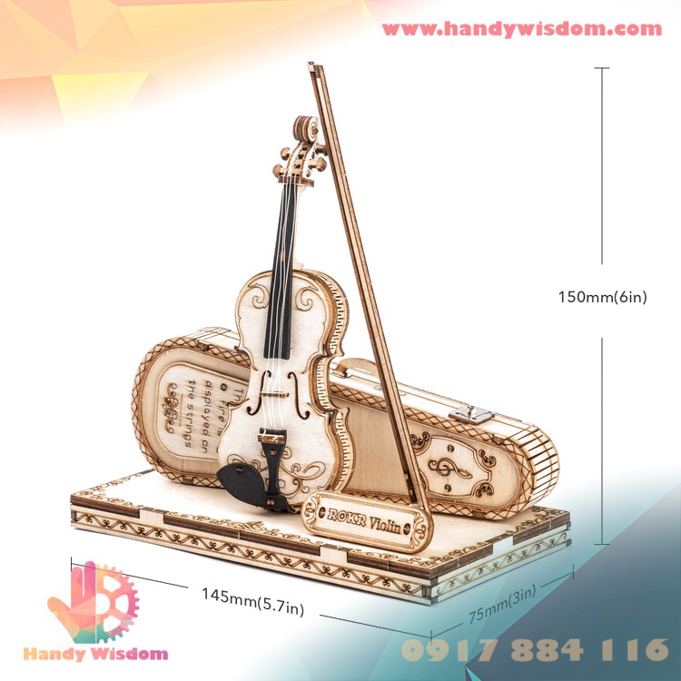 Mô hình lắp ghép gỗ Rolife - Đàn Violin - Robotime Violin Capriccio TG604K